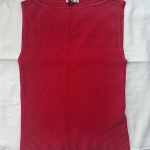 Abercrombie & Fitch Red Ribbed Sleeveless Tank